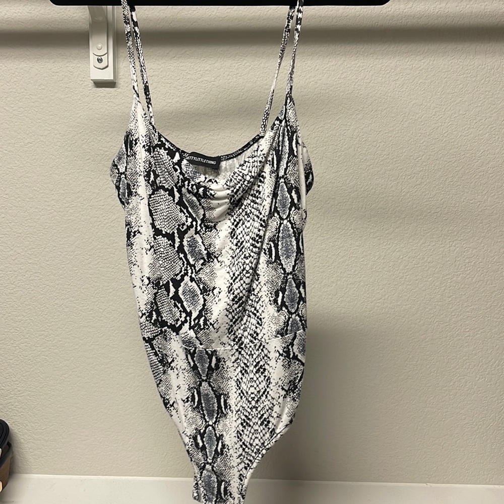 Pretty Little Thing snake skin bodysuit